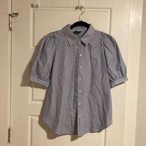 Nicole puff sleeve button down with collar G label by Goop